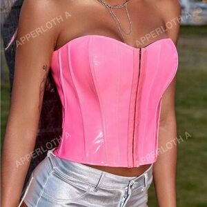 SHEIN Bright Pink Corset Top